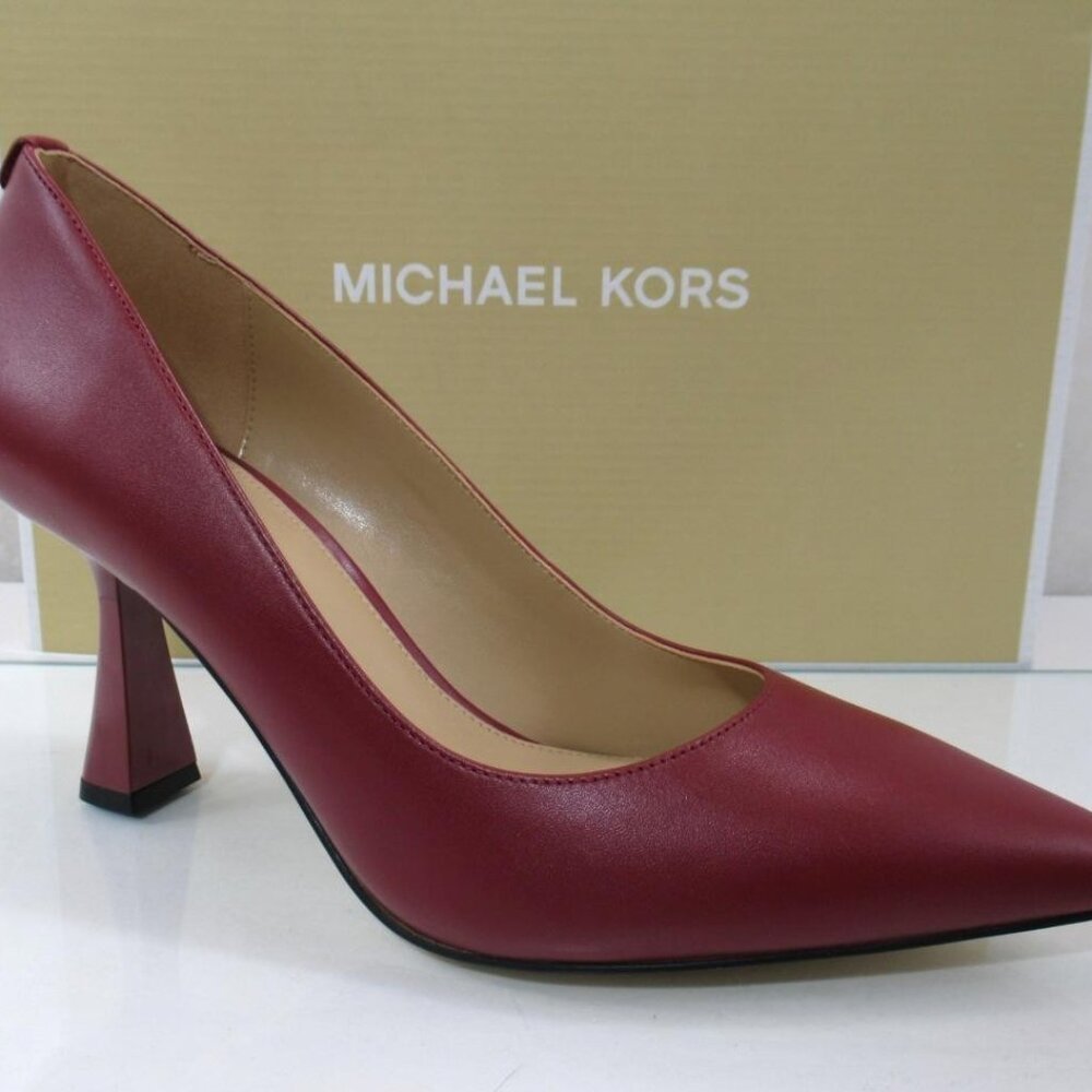 Michael Kors Clara Mid Heel Pointed toe Pump Mulberry Leather